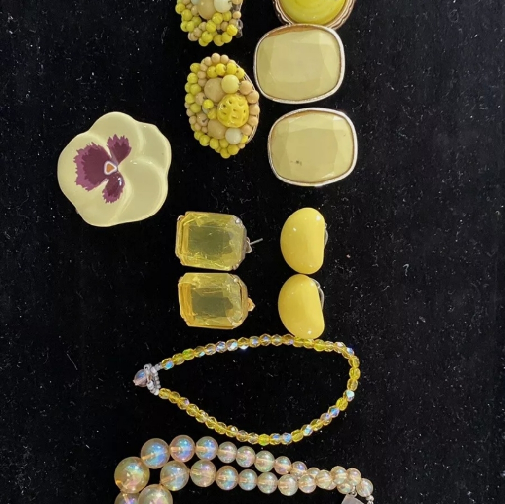 Lot Of Vintage Yellow Jewelry